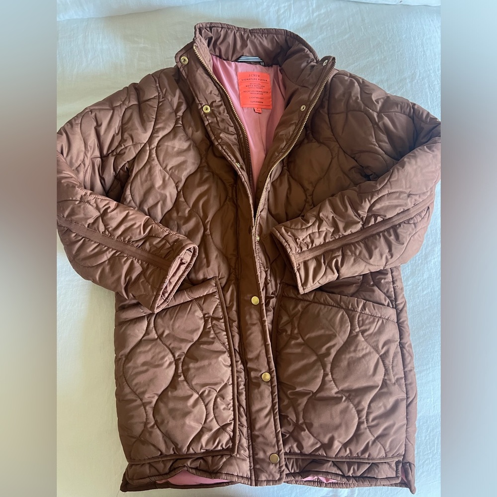 J Crew Quilted Cocoon Puffer Coat
